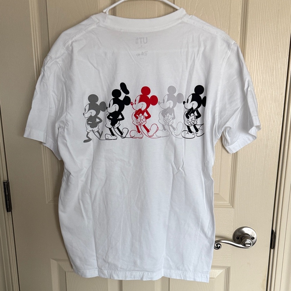 Uniqlo White Tee with Mickey Mouse Design